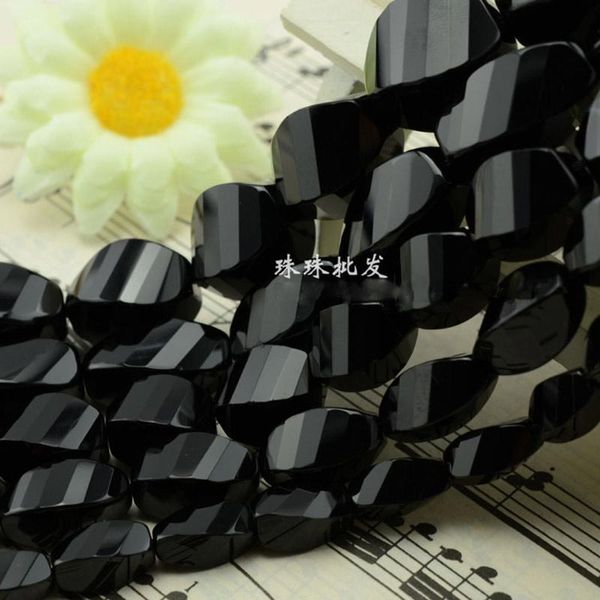 

crystal natural faceted twist twisted olivary olives black agates beads for jewelry making beads 15'' needlework diy beads trinket