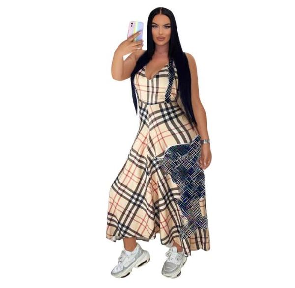 

new fashion casual v-neck sleeveless printed shoulder strap loose long dress backless bandage beach sundresses louiseits a line dresses, White;black