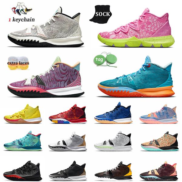 

one world 1 people kyrie 7 mens basketball shoes chip light bone kyries 5s sponge sandy creator hendrix horus rayguns daybreak squidward pal, White;red