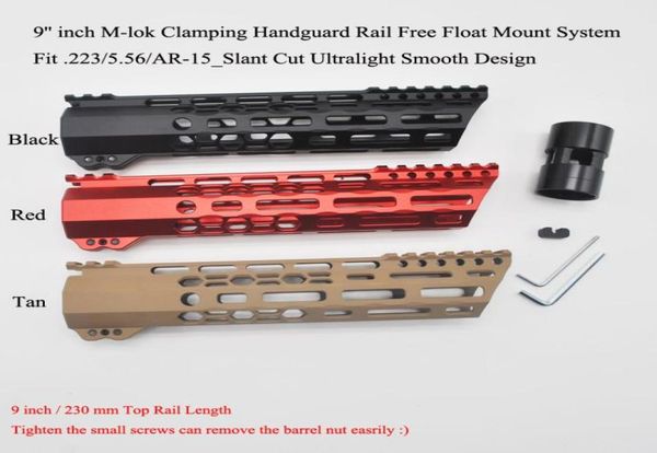 

blackredtan 9039039 inch clamping style mlok handguard rail slant cut ultralight slim floating mount system6019049