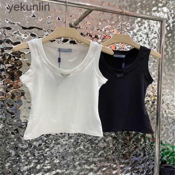 

designer t shirt woman lowe cropped knits tankem broidered womens knits sleeveless sport tee yoga summer tees vests fitness anagram sports, White
