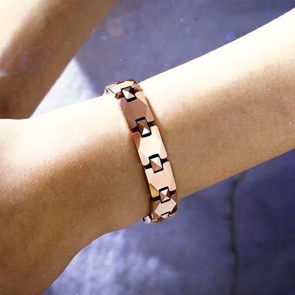 

bangle fashion healthcare magnetic bracelet women titanium steel wristband magnetic bracelet men bracelet energy germanium bracelet men, Black