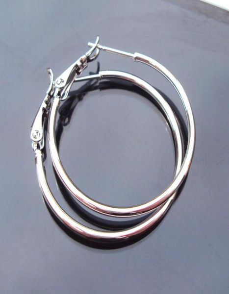 

whole 18k white gold earrings 30mm unique large hoop earrings pure lowd 7143510, Golden;silver