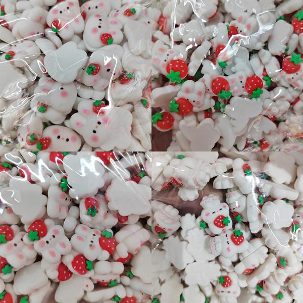 

polish 500pieces 2024mm diy resin candy strawberry rabbit sticker beads.for woman kids hairpin scrapbook jewelry making accessories, Blue