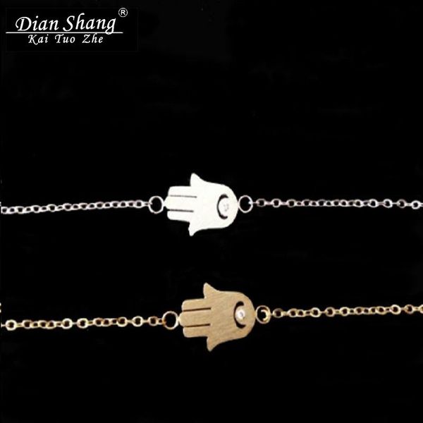 

bangle dianshangkaituozhe fashion color bracelet men jewelry stainless steel hamsa hand evil eye chain bracelets for women, Black