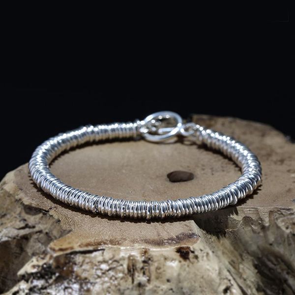 

bangle hx silver color plain circle bracelet men's simple trendy personality allmatch couple bracelet men and women ins niche design, Black