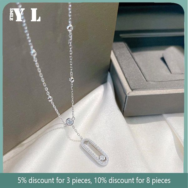 

necklaces 925 sterling silver single diamond women's slip necklace move series beautiful girlfriend gift will not fade
