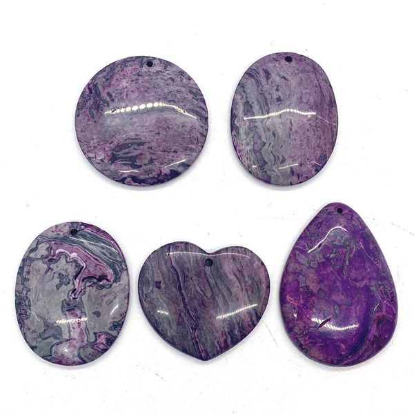 

other 5 pcs/lot natural stone purple dragon stone necklace pendant reiki healing exquisite pendant amulet for diy jewelry charm making