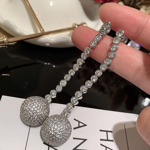 

knot luxury zircon bridal earrings cubic zirconia wedding drop earring for brides accessories women party evening dress jewelry, Silver