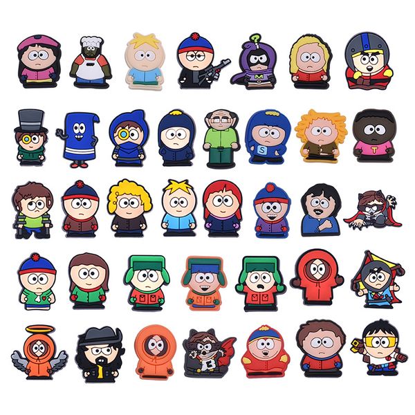 

anime charms wholesale childhood memories south park 37 colors funny gift cartoon charms shoe accessories pvc decoration buckle soft rubber, Blue