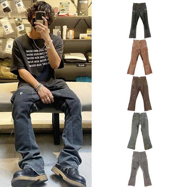 

mens jeans pants galleryes sweatpants dept speckled letter print men's women's couple loose versatile casual straight 1rb0, Blue