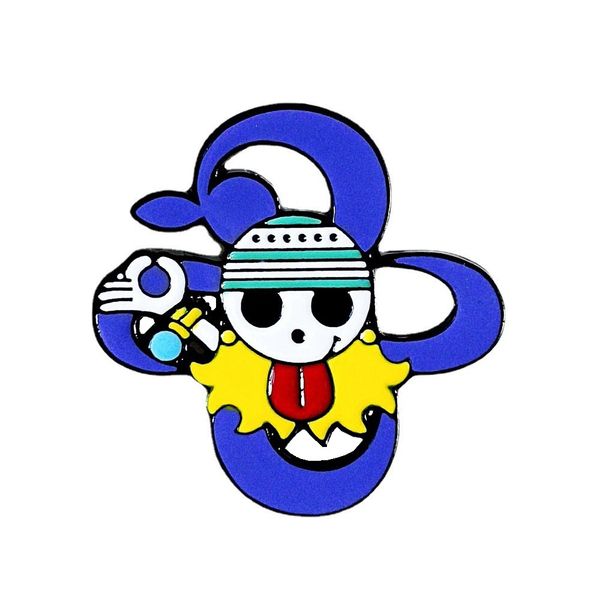 

one piece boys character brooch cute anime movies games hard enamel pins collect metal cartoon brooch backpack hat bag collar lapel badges, Blue