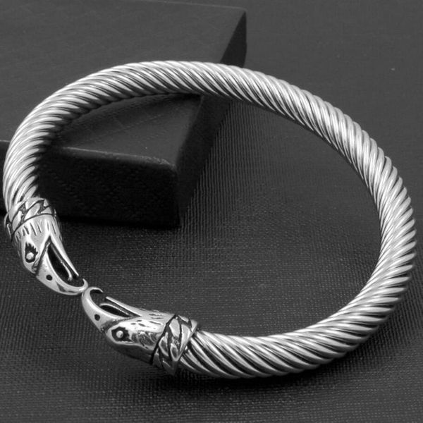 

bangle fashion domineering eagle head wire bracelet personality punk eagle head bracelet, Black