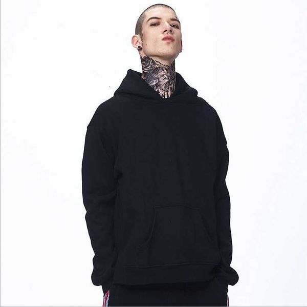 

2023 mens hoodie long sleeve rhude highquality tess designer casual fashion factory custom street cotton drop shoulder pullover hoodies men, Black