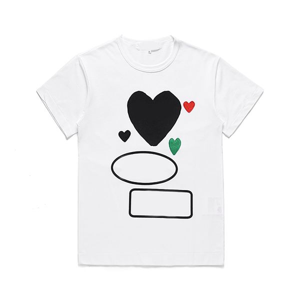 

embroidery fashion mens play t shirt designer red heart shirt commes casual women shirts des badge garcons high quanlity tshirts cotton dz, White;black