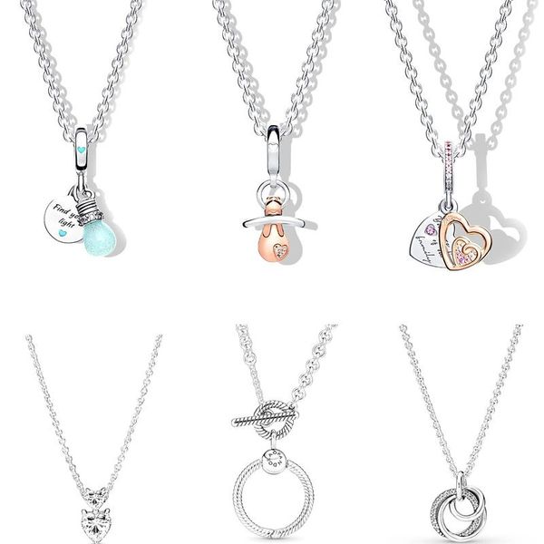 

necklaces new 100 % 925 sterling silver diy charms fit original making accessories designer custom jewelry women flower necklace