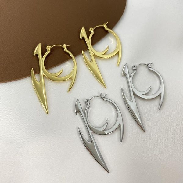 

knot londany earrings european and american minority punk gothic personalized throwing knife shape earrings jewelry, Silver