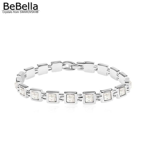

bangle bebella square crystal bracelet made with austria crystals, Black