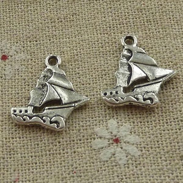 

other 210 pieces tibetan silver sailing boat charms 18x18mm #3663