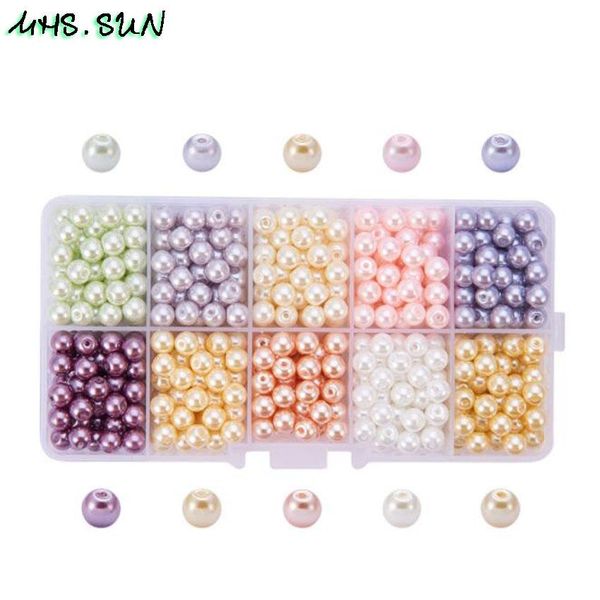 

crystal mhs.sun one box abs pearl beads kits loose plastic pearl beads 6/8/10mm round beads for diy necklace bracelets making
