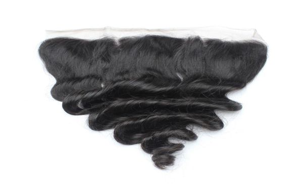 

brazilian unprocessed human hair lace frontal closure hair remy peruvian loose wave lace frontals 134 1b part 8quot20quo3165615, Black