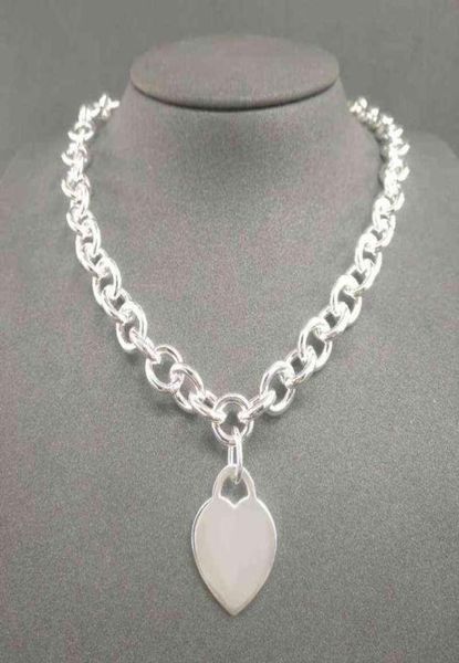 

s925 sterling silver necklace for women classic heartshaped pendant charm chain necklaces luxury brand jewelry necklace y2204217266929