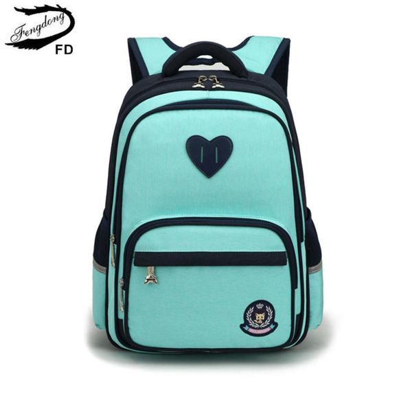 

fengdong primary school girls backpack 610y elementary student book bag kids green purple blue school backpack children bag 200915739273