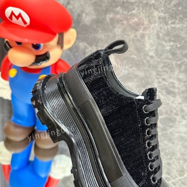 

brand designer platform mens womens casual shoes leather lace-up sneaker lady flat running trainers letters gym sneaker, Black