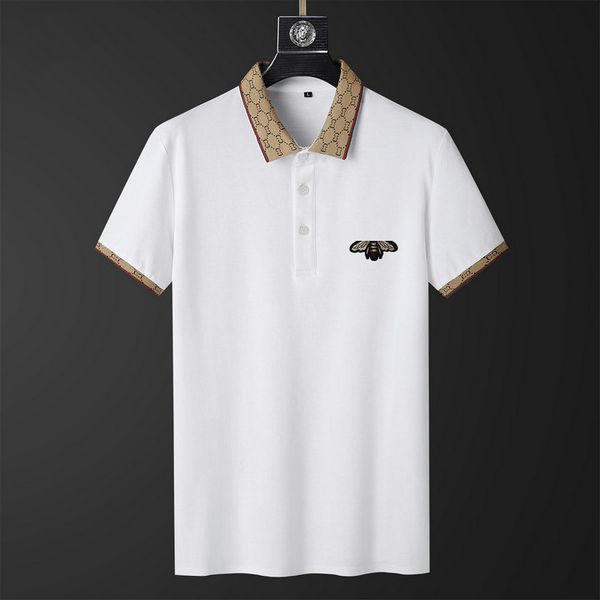 

2023ss designer polo shirts men luxury polos casual mens t shirt snake bee letter print embroidery fashion high street man tee 89, White;black