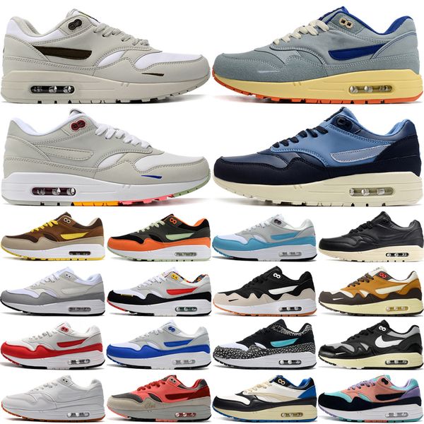 

1 1s running shoes for men women 87patta designer ironstone obsidian ocean fog dirty denim outdoor sneakers size 36-45
