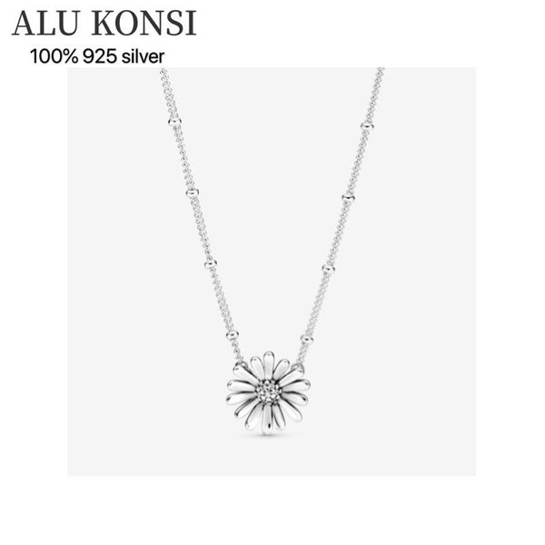 

necklaces fit original luxury 925 sterling silver authentic pan necklace for women daisy flowers fashion jewelry wedding gift