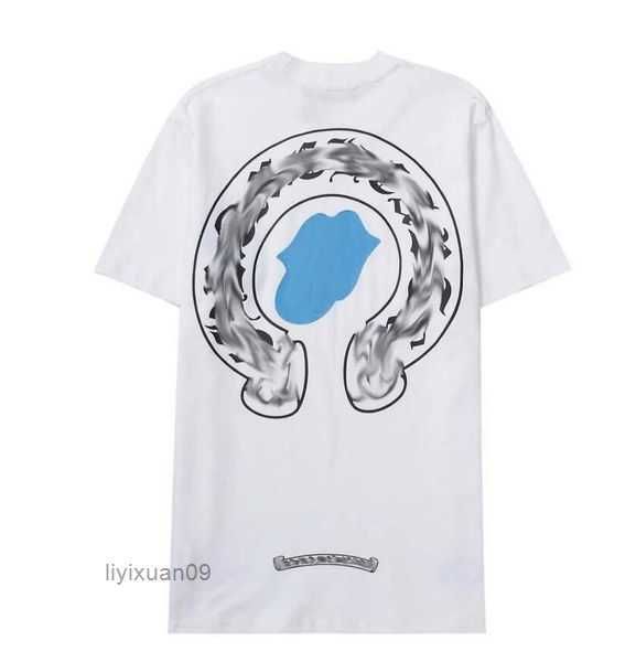 

lassic fashion ch mens t shirts sanskrit letter t-shirt horseshoe cross pattern tshirts designers hip hop t-shirts woman summer tees 7 ptq6, White;black