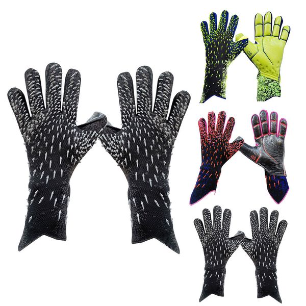 

sports gloves football goalie soccer goalkeeper latex antislip thicken finger protection training equipment 2023 230520, Black