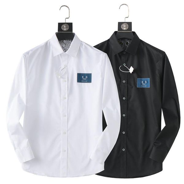 

mens designer shirts brand clothing men long sleeve dress shirt hip hop style cotton 2023 new arrival, White;black