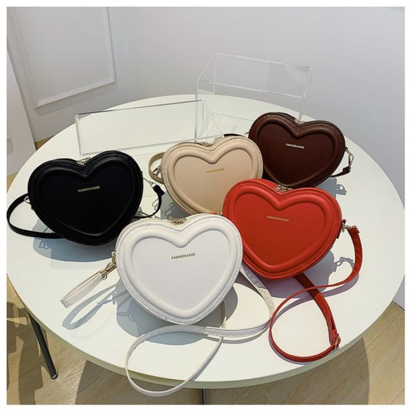 

waist bags fashion heart shape crossbody for women solid pu leather shoulder bag casual ladies handbags designer 230520