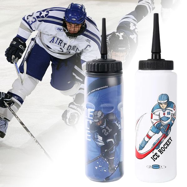 

air hockey 1000ml ice hockey water bottle portable large capacity football lacrosse classic extended tip design sports gear 230520