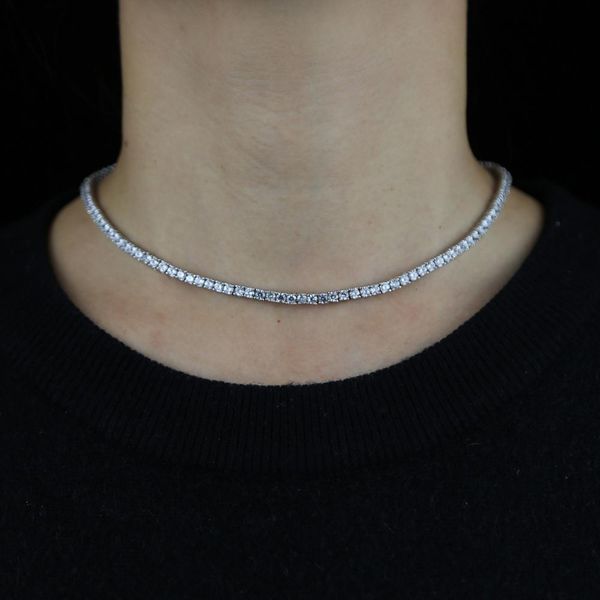

necklaces bling single row 3mm cz tennis chain choker necklace women iced out men women 3mm 5mm width hip hop jewelry wholesale, Silver