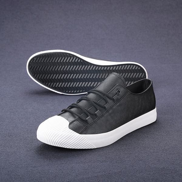 

dress shoes luxury low men vulcanize autumn leather casual korean breathable black laceup sneaker 230520