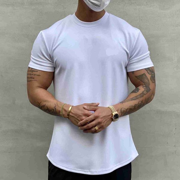 

2023 men t shirt short sleeve rhude tess off-designer casual fashion elastic custom mens training fitted workout fitness slim fit sport over, White;black