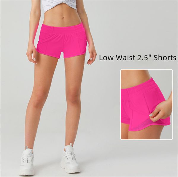 

women's shorts women yoga 2.5" with liner side zipper pockeks sports running short exercise workout training 230520, White;black