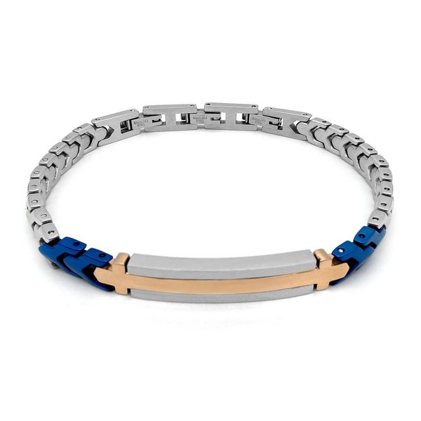 

bangle runda men's stainless steel bracelet link chain with wristbands adjustable size 22cm fashion luxury brand bracelet for men, Black