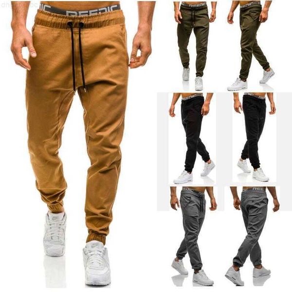 

men's pants men joggers casual brand clothing spring long khaki elastic male trousers mens 3xl, Black