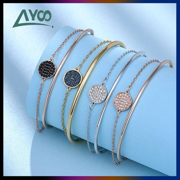 

bangle fashion jewelry swa charm bracelet twoinone crystal tennis racket bracelet female bracelet romantic gift, Black