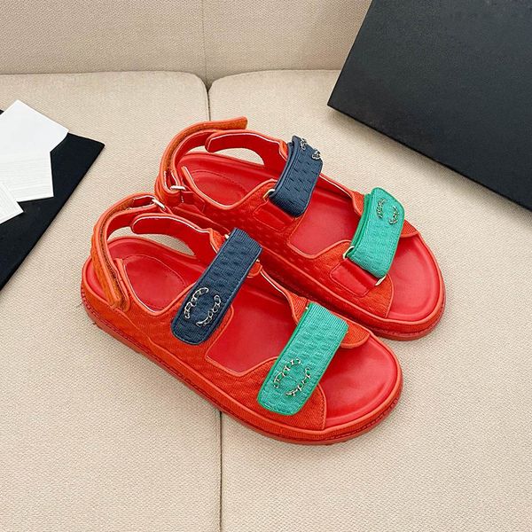 

summer new c womens sandals womens leisure sports rhinestone roman thick sole bow womens sandals luxury designer womens shoes size 35-41+box, Black