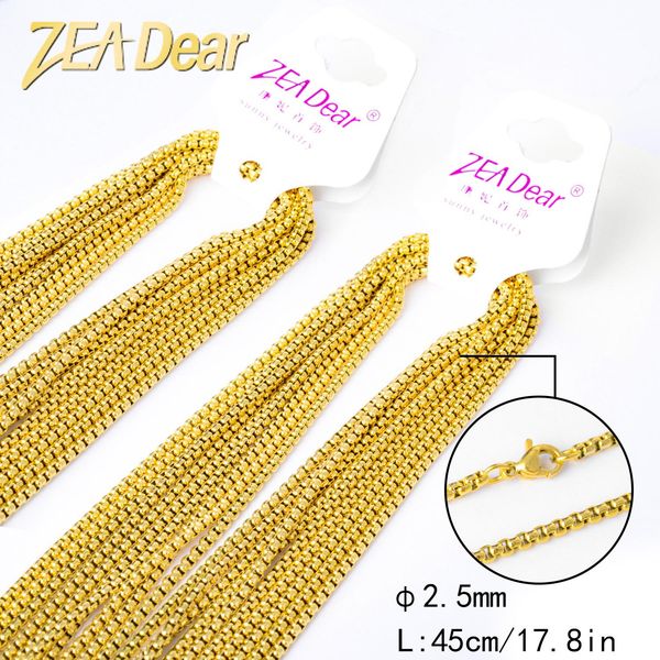 

necklaces zeadear jewelry 10pcs 45cm gold plated stainless steel necklaces link chain in bulk women man classic trendy for daily wear gift, Silver