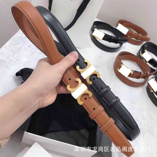 

belts suspenders new girls' thin narrow triumphal arch dress casual fashion women's cowhide belt, Black;brown