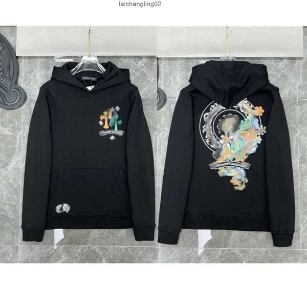 

designer hearts hoodie chromes mens hoody clothing womens heart hoodies hooded ch cross flower arm front printed horseshoe pocket l4ox, Black
