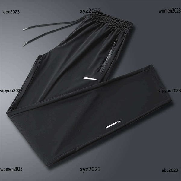 

plus size men's pants designer fashion logo print lace up pants size m-3xl multiple hems comfort trousers may14, Black