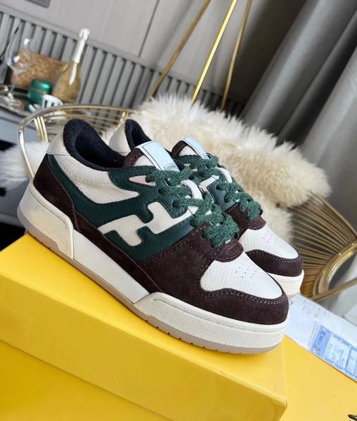 

luxury match sneakers shoes men rubber sole suede & leather low trainers logo-embossed side famous brand skateboard walking eu38-46.box, Black