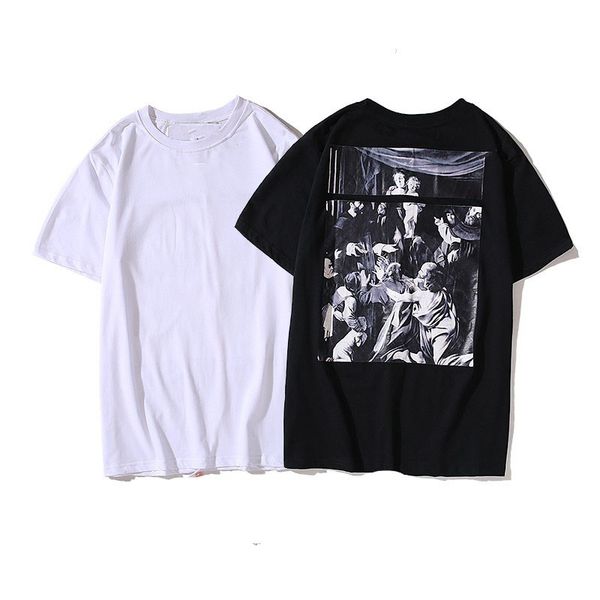 

men white t shirts womens tshirt fashion designer tshirts new men's back large oil painting printed short sleeved loose fitting men&#03, White;black